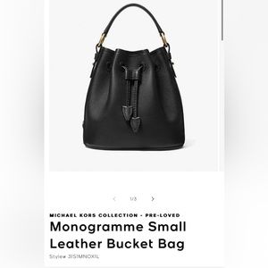 Michael Kors Collection Monogrammed small leather bucket bag